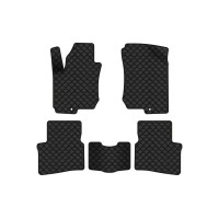 Коврики с экокожи в салон Ceed (ED) Kia 2006-2009 1 поколение Htb EU EVAtech  ECO Экокожа черная c черной ниткой черный кант