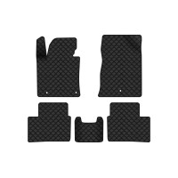 Коврики с экокожи в салон Ceed (JD) Kia 2012-2018 2 поколение Combi EU EVAtech  ECO Экокожа черная c черной ниткой черный кант