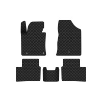 Коврики с экокожи в салон Ceed (JD) Kia 2012-2018 2 поколение Htb EU EVAtech  ECO Экокожа черная c черной ниткой черный кант