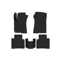 Коврики с экокожи в салон Cerato (LD) Kia 2004-2008 1 поколение Sedan EU EVAtech  ECO Экокожа черная c черной ниткой черный кант