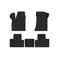 Коврики с экокожи в салон Priora 2170 Lada 2007-2018 1 поколение Sedan EU EVAtech  ECO Экокожа черная c черной ниткой черный кант