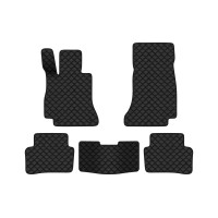 Коврики с экокожи в салон E-Class (W213) Mercedes-Benz 2016 5 поколение Sedan EU EVAtech  ECO Экокожа черная c черной ниткой черный кант