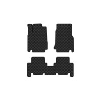 Коврики с экокожи в салон A-Class (W168) Short Mercedes-Benz 1997-2004 1 поколение Htb EU EVAtech  ECO Экокожа черная c черной ниткой черный кант