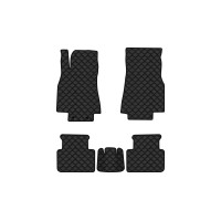 Коврики с экокожи в салон A-Class (W169) Mercedes-Benz 2004-2012 2 поколение Htb EU EVAtech  ECO Экокожа черная c черной ниткой черный кант