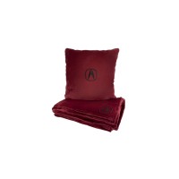 Подушка та плед в авто EVAtech із махри M для Acura червоні MBLMPSMRV046