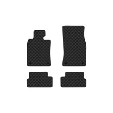 Коврики с экокожи в салон Cooper (R56) 3-doors MINI 2006-2014 2 поколение Htb EU EVAtech  ECO Экокожа черная c черной ниткой черный кант