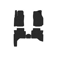 Коврики с экокожи в салон Pajero Sport Mitsubishi 1997-2008 1 поколение SUV EU EVAtech  ECO Экокожа черная c черной ниткой черный кант