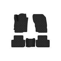 Коврики с экокожи в салон Eclipse Cross Mitsubishi 2017-2020 1 поколение SUV EU EVAtech  ECO Экокожа черная c черной ниткой черный кант