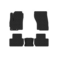 Коврики с экокожи в салон Outlander 7 seats Mitsubishi 2013 3 поколение SUV USA EVAtech  ECO Экокожа черная c черной ниткой черный кант