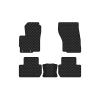 Коврики с экокожи в салон Outlander 7 seats Mitsubishi 2013 3 поколение SUV USA EVAtech  ECO Экокожа черная c черной ниткой черный кант