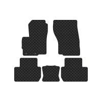 Коврики с экокожи в салон Outlander 5 seats Mitsubishi 2013 3 поколение SUV EU EVAtech  ECO Экокожа черная c черной ниткой черный кант