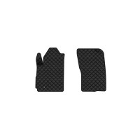 Коврики с экокожи в салон Outlander Mitsubishi 2003-2006 1 поколение SUV EU EVAtech  ECO Экокожа черная c черной ниткой черный кант