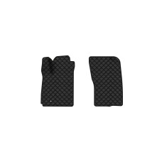Коврики с экокожи в салон Outlander Mitsubishi 2003-2006 1 поколение SUV EU EVAtech  ECO Экокожа черная c черной ниткой черный кант