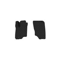 Коврики с экокожи в салон Outlander Mitsubishi 2003-2006 1 поколение SUV EU EVAtech  ECO Экокожа черная c черной ниткой черный кант