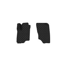 Коврики с экокожи в салон Outlander Mitsubishi 2003-2006 1 поколение SUV EU EVAtech  ECO Экокожа черная c черной ниткой черный кант