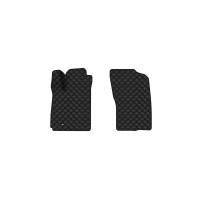 Коврики с экокожи в салон Outlander Mitsubishi 2003-2006 1 поколение SUV EU EVAtech  ECO Экокожа черная c черной ниткой черный кант