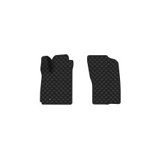 Коврики с экокожи в салон Outlander Mitsubishi 2003-2006 1 поколение SUV EU EVAtech  ECO Экокожа черная c черной ниткой черный кант