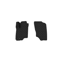Коврики с экокожи в салон Outlander Mitsubishi 2003-2006 1 поколение SUV EU EVAtech  ECO Экокожа черная c черной ниткой черный кант