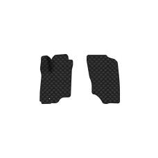 Коврики с экокожи в салон Outlander Mitsubishi 2003-2006 1 поколение SUV EU EVAtech  ECO Экокожа черная c черной ниткой черный кант