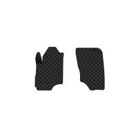 Коврики с экокожи в салон Outlander Mitsubishi 2003-2006 1 поколение SUV EU EVAtech  ECO Экокожа черная c черной ниткой черный кант