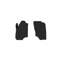 Коврики с экокожи в салон Outlander Mitsubishi 2003-2006 1 поколение SUV EU EVAtech  ECO Экокожа черная c черной ниткой черный кант