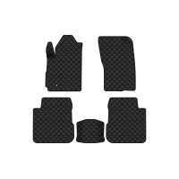 Коврики с экокожи в салон Outlander Mitsubishi 2003-2006 1 поколение SUV EU EVAtech  ECO Экокожа черная c черной ниткой черный кант