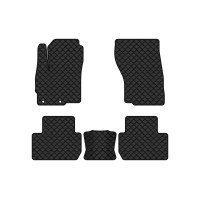 Коврики с экокожи в салон Outlander 5 seats Mitsubishi 2013 3 поколение SUV EU EVAtech  ECO Экокожа черная c черной ниткой черный кант