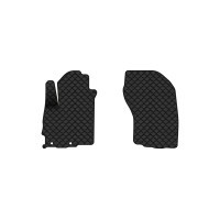 Коврики с экокожи в салон Outlander XL Mitsubishi 2006-2012 2 поколение SUV EU EVAtech  ECO Экокожа черная c черной ниткой черный кант