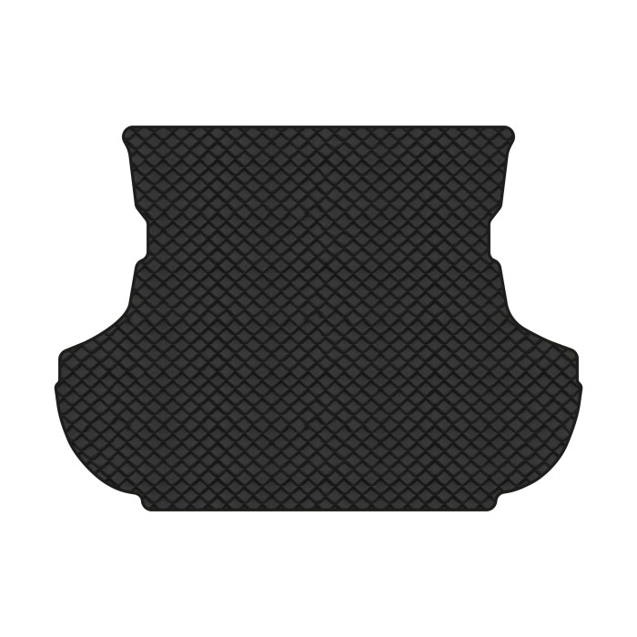 Коврик с экокожи в багажник Outlander XL Mitsubishi 2006-2012 2 поколение SUV EU EVAtech  ECO Экокожа черная c черной ниткой черный кант