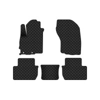 Коврики с экокожи в салон Outlander XL Mitsubishi 2006-2012 2 поколение SUV EU EVAtech  ECO Экокожа черная c черной ниткой черный кант