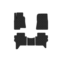 Коврики с экокожи в салон Pajero Wagon (V80) 7 seats Mitsubishi 2006-2021 4 поколение SUV EU EVAtech  ECO Экокожа черная c черной ниткой черный кант