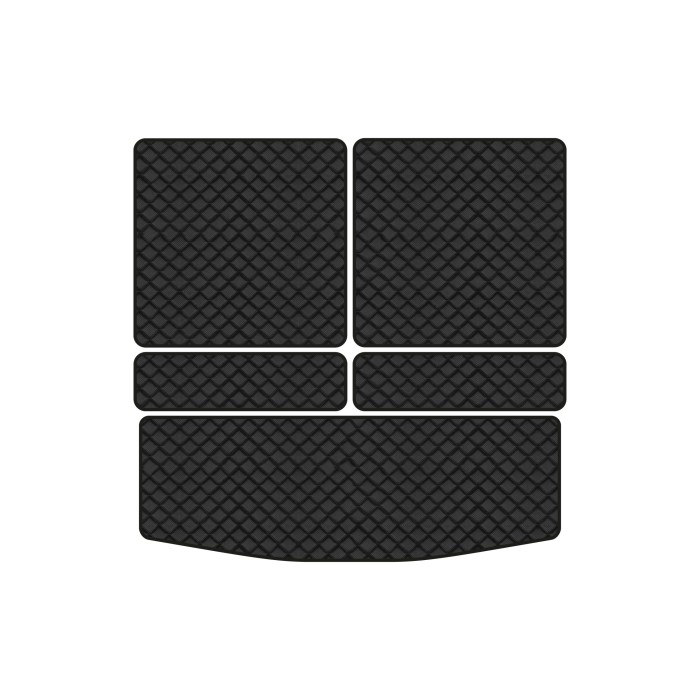 Коврик с экокожи в багажник Outlander 7 seats Mitsubishi 2013 3 поколение SUV EU EVAtech  ECO Экокожа черная c черной ниткой черный кант