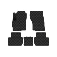 Коврики с экокожи в салон Outlander 7 seats Mitsubishi 2013 3 поколение SUV EU EVAtech  ECO Экокожа черная c черной ниткой черный кант