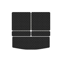 Коврик с экокожи в багажник Outlander 7 seats Mitsubishi 2013 3 поколение SUV EU EVAtech  ECO Экокожа черная c черной ниткой черный кант