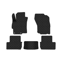 Коврики с экокожи в салон Lancer (10) AT Mitsubishi 2007-2018 10 поколение Sedan EU EVAtech  ECO Экокожа черная c черной ниткой черный кант