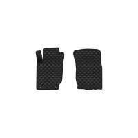 Коврики с экокожи в салон L200 (V) (Long base) Mitsubishi 2015-2018 5 поколение Pickup 4-дв. EU EVAtech  ECO Экокожа черная c черной ниткой черный кант