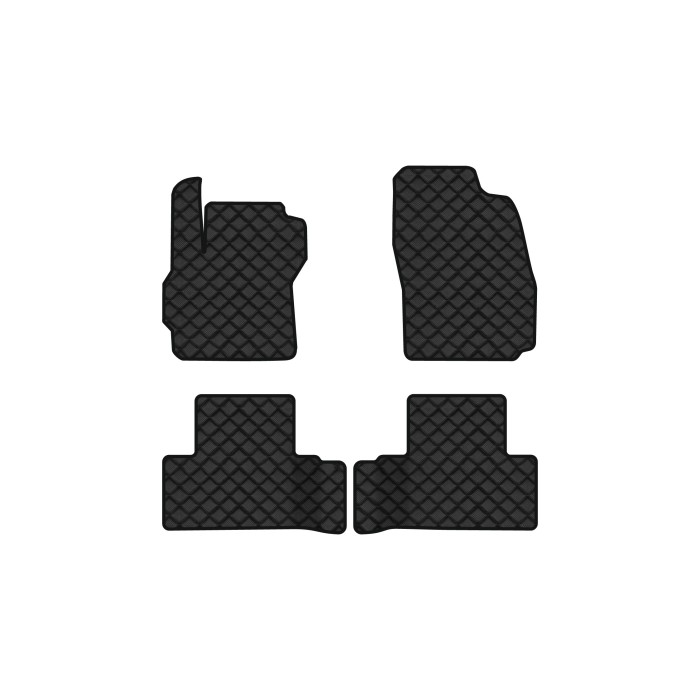 Коврики с экокожи в салон 5 (CR) Mazda 2005-2009 2 поколение Minivan EU EVAtech  ECO Экокожа черная c черной ниткой черный кант