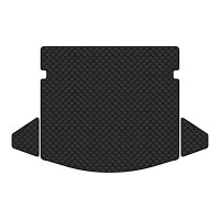 Коврик с экокожи в багажник CX-5 (KF) Mazda 2016-2021 2 поколение SUV USA EVAtech  ECO Экокожа черная c черной ниткой черный кант