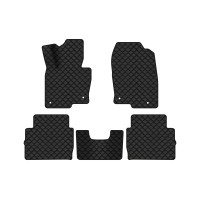 Коврики с экокожи в салон CX-5 (KF) Mazda 2016-2021 2 поколение SUV EU EVAtech  ECO Экокожа черная c черной ниткой черный кант