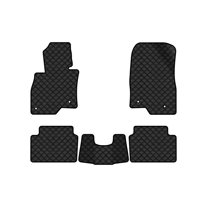 Коврики с экокожи в салон 6 (GJ) Mazda 2012 3 поколение Combi EU EVAtech  ECO Экокожа черная c черной ниткой черный кант