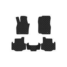 Коврики с экокожи в салон CX-90 7 seats Mazda 2023 1 поколение SUV USA EVAtech  ECO Экокожа черная c черной ниткой черный кант