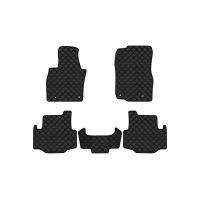 Коврики с экокожи в салон CX-90 7 seats Mazda 2023 1 поколение SUV USA EVAtech  ECO Экокожа черная c черной ниткой черный кант