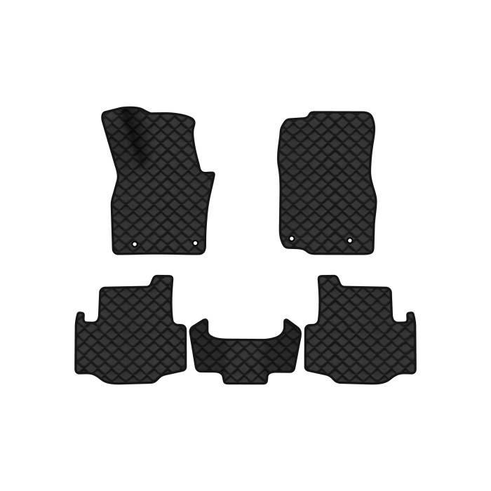 Коврики с экокожи в салон CX-90 7 seats Mazda 2023 1 поколение SUV USA EVAtech  ECO Экокожа черная c черной ниткой черный кант