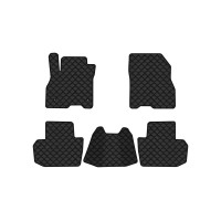 Коврики с экокожи в салон Leaf (ZE0) Nissan 2010-2017 1 поколение Htb USA EVAtech  ECO Экокожа черная c черной ниткой черный кант