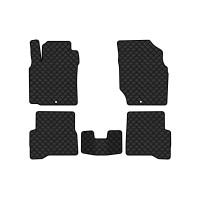 Коврики с экокожи в салон Almera Classic (B10) Nissan 2006-2013 1 поколение Sedan EU EVAtech  ECO Экокожа черная c черной ниткой черный кант