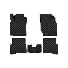Коврики с экокожи в салон Almera Classic (B10) Nissan 2006-2013 1 поколение Sedan EU EVAtech  ECO Экокожа черная c черной ниткой черный кант