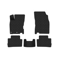 Коврики с экокожи в салон Qashqai (J11) Nissan 2013-2021 2 поколение SUV EU EVAtech  ECO Экокожа черная c черной ниткой черный кант