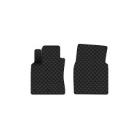 Коврики с экокожи в салон Qashqai (J10) Nissan 2006-2013 1 поколение SUV EU EVAtech  ECO Экокожа черная c черной ниткой черный кант