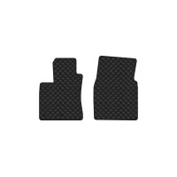 Коврики с экокожи в салон Qashqai (J10) Nissan 2006-2013 1 поколение SUV EU EVAtech  ECO Экокожа черная c черной ниткой черный кант