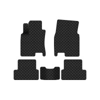 Коврики с экокожи в салон Qashqai (J10) Nissan 2006-2013 1 поколение SUV EU EVAtech  ECO Экокожа черная c черной ниткой черный кант